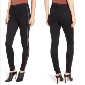 Black MOTHER jeans with gold trim